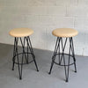 Mid Century Modern Wrought Iron Bar Stools
