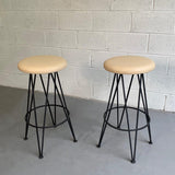 Mid Century Modern Wrought Iron Bar Stools
