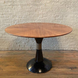 Post-Modern Starburst Mahogany Round Pedestal Dining Table