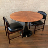 Post-Modern Starburst Mahogany Round Pedestal Dining Table