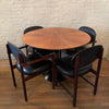 Post-Modern Starburst Mahogany Round Pedestal Dining Table