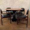 Post-Modern Starburst Mahogany Round Pedestal Dining Table