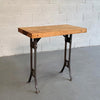 Custom Industrial Block Maple and Brushed Steel Console Table