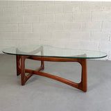 Adrian Pearsall Sculptural Walnut And Glass Coffee Table