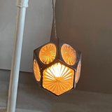 Petite Faceted Black Glass Pendant Light