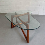 Adrian Pearsall Sculptural Walnut And Glass Coffee Table