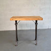 Custom Industrial Block Maple and Brushed Steel Console Table