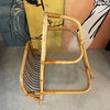 Mid Century Modern Rattan Side Table With Magazine Holder