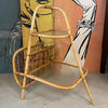Mid Century Modern Rattan Side Table With Magazine Holder