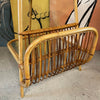 Mid Century Modern Rattan Side Table With Magazine Holder
