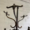 Antique Brushed Steel And Cast Iron Coat Rack
