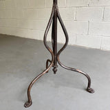 Antique Brushed Steel And Cast Iron Coat Rack
