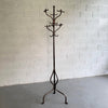 Antique Brushed Steel And Cast Iron Coat Rack
