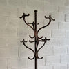 Antique Brushed Steel And Cast Iron Coat Rack