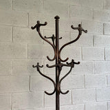Antique Brushed Steel And Cast Iron Coat Rack
