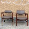 Midcentury His And Hers Leather Gunlocke Armchairs