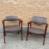 Midcentury His And Hers Leather Gunlocke Armchairs