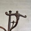 Antique Brushed Steel And Cast Iron Coat Rack