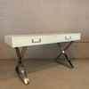 Milo Baughman White Lacquer And Chrome Campaign Desk
