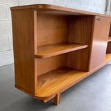 Mid Century Modern Satinwood Bookcase Cabinet