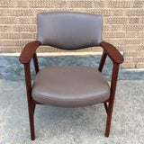 Midcentury His And Hers Leather Gunlocke Armchairs