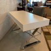 Milo Baughman White Lacquer And Chrome Campaign Desk