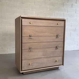 Paul Frankl For Johnson Furniture Pickled Mahogany Highboy Dresser