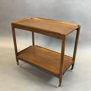 Rolling Walnut Bar Cart