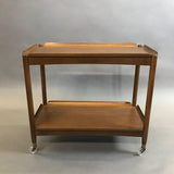 Rolling Walnut Bar Cart
