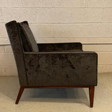 Charcoal Velvet Club Lounge Chair Attributed To Paul McCobb