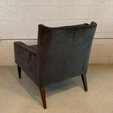 Charcoal Velvet Club Lounge Chair Attributed To Paul McCobb