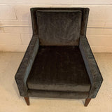 Charcoal Velvet Club Lounge Chair Attributed To Paul McCobb