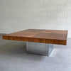 Walnut And Chrome Coffee Table By Milo Baughman For Thayer Coggin