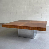 Walnut And Chrome Coffee Table By Milo Baughman For Thayer Coggin
