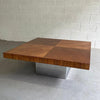 Walnut And Chrome Coffee Table By Milo Baughman For Thayer Coggin