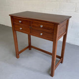 Industrial Mahogany Examination Console Table By Bausch & Lomb