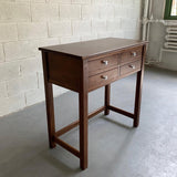 Industrial Mahogany Examination Console Table By Bausch & Lomb
