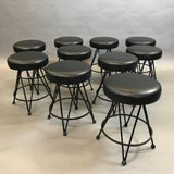 Iron and Vinyl Swivel Stools