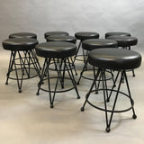 Iron and Vinyl Swivel Stools