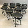 Iron and Vinyl Swivel Stools