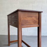 Industrial Mahogany Examination Console Table By Bausch & Lomb