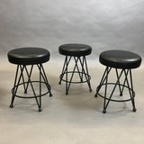 Iron and Vinyl Swivel Stools