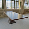 Industrial Blackened Steel Pedestal Table