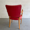 Red Vinyl Biedermeier Style Cedar Armchair