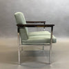 Chrome and Linen Armchair