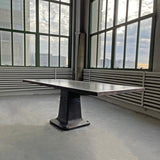 Industrial Blackened Steel Pedestal Table