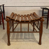 Egyptian Revival Light Slat Oak Thebes Stool, Liberty & Co.