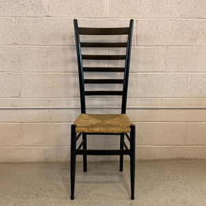 Ladder Back Accent Side Chair In The Style Of Gio Ponti
