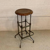 Early 20th Century Industrial Drafting Stool With Footrest