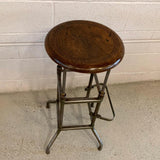 Early 20th Century Industrial Drafting Stool With Footrest